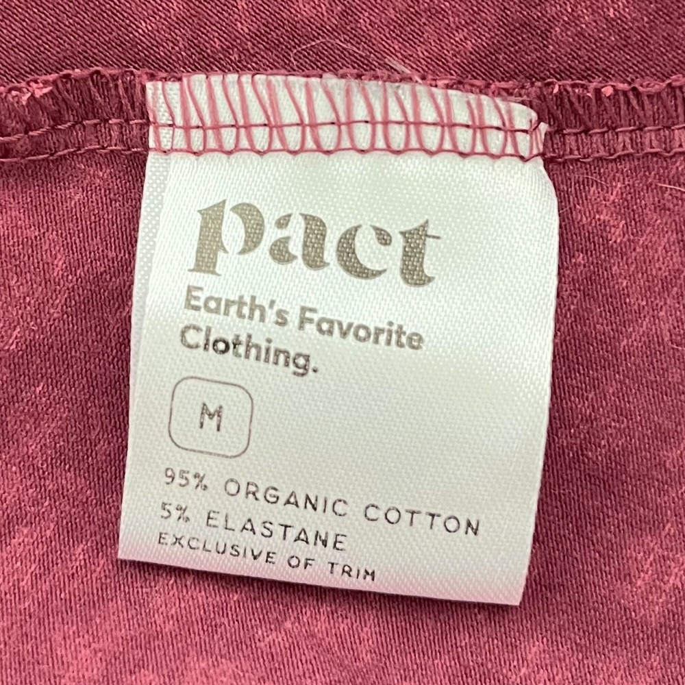Pact Organic Scoop Neck Fit & Flare Floral Dress Pockets Belt Womens Medium Pink - Picture 12 of 13